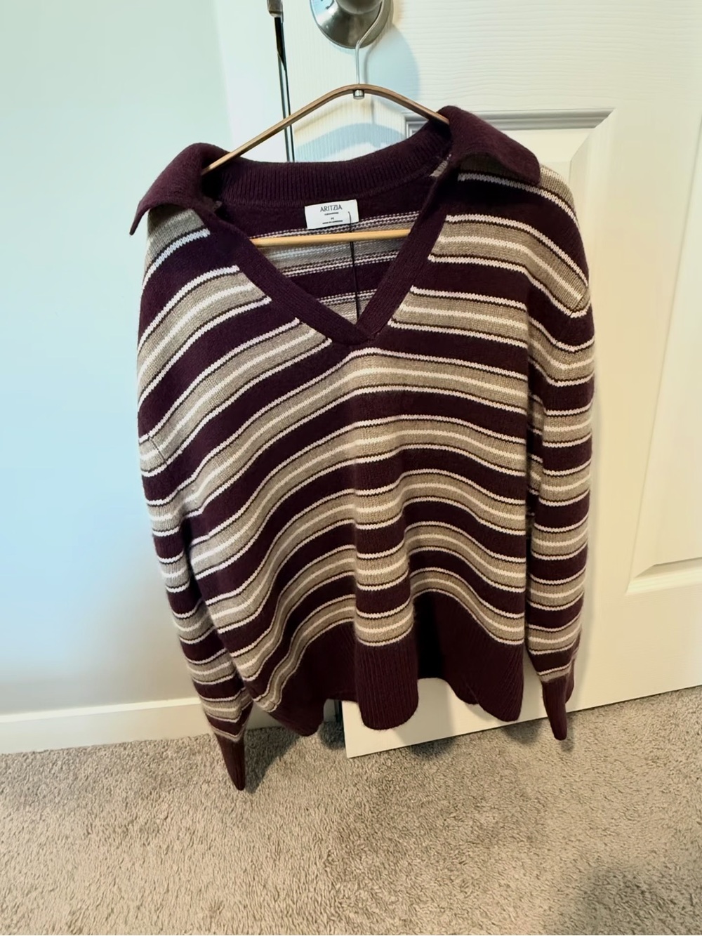 Aritzia Cashmere Oversized Polo Sweater